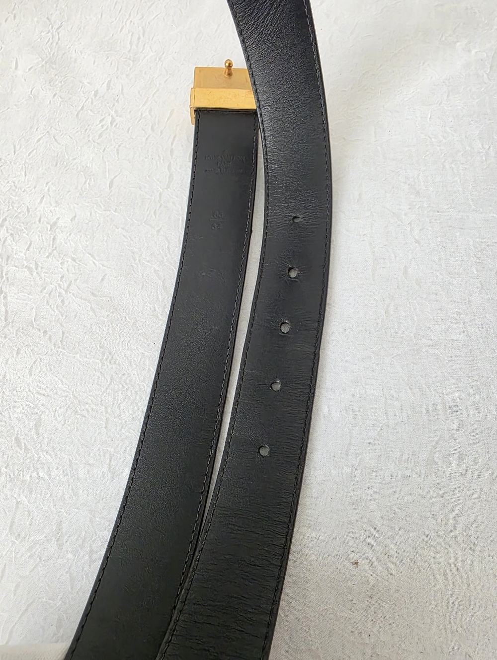 Auth Louis Vuitton Damier Ebene Leather Belt - Picture 6 of 9